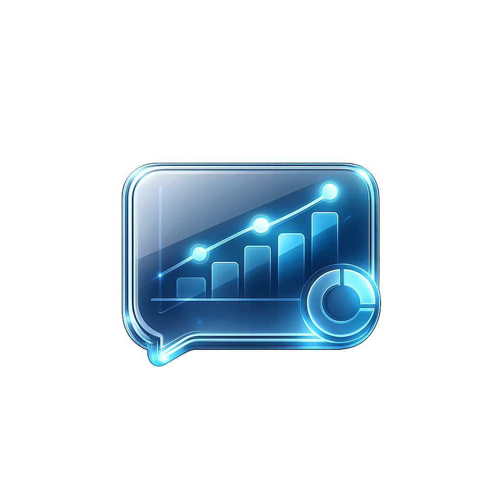 Ícono de analítica y crecimiento operativo